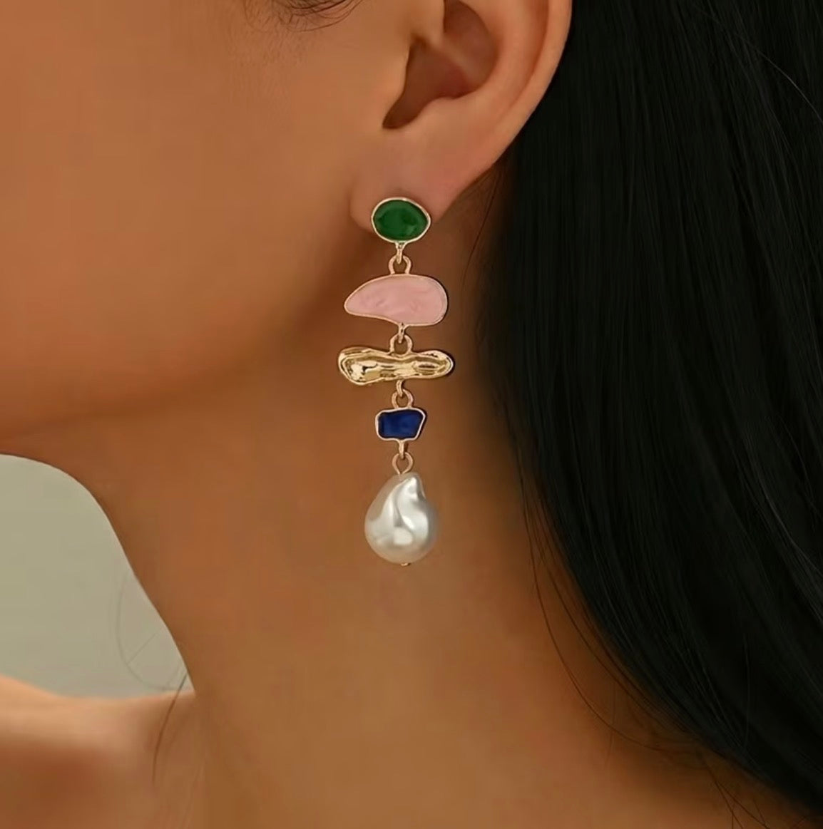 Colour Pop Faux Pearl Drop Earrings