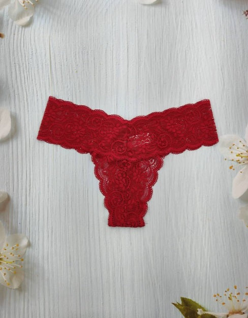 5 pcs Floral Lace Thongs