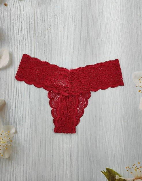 5 pcs Floral Lace Thongs