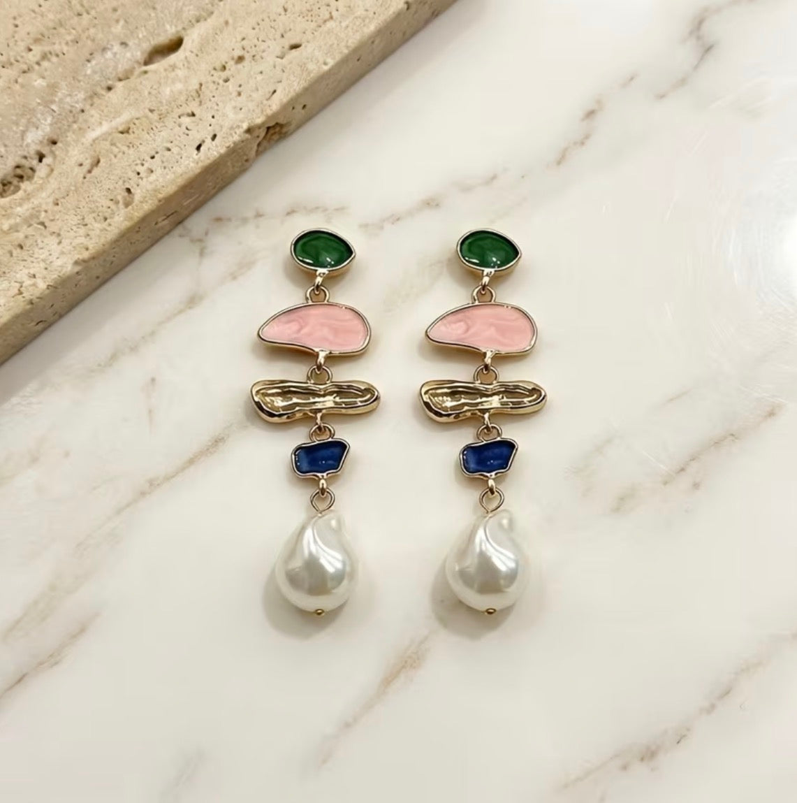 Colour Pop Faux Pearl Drop Earrings