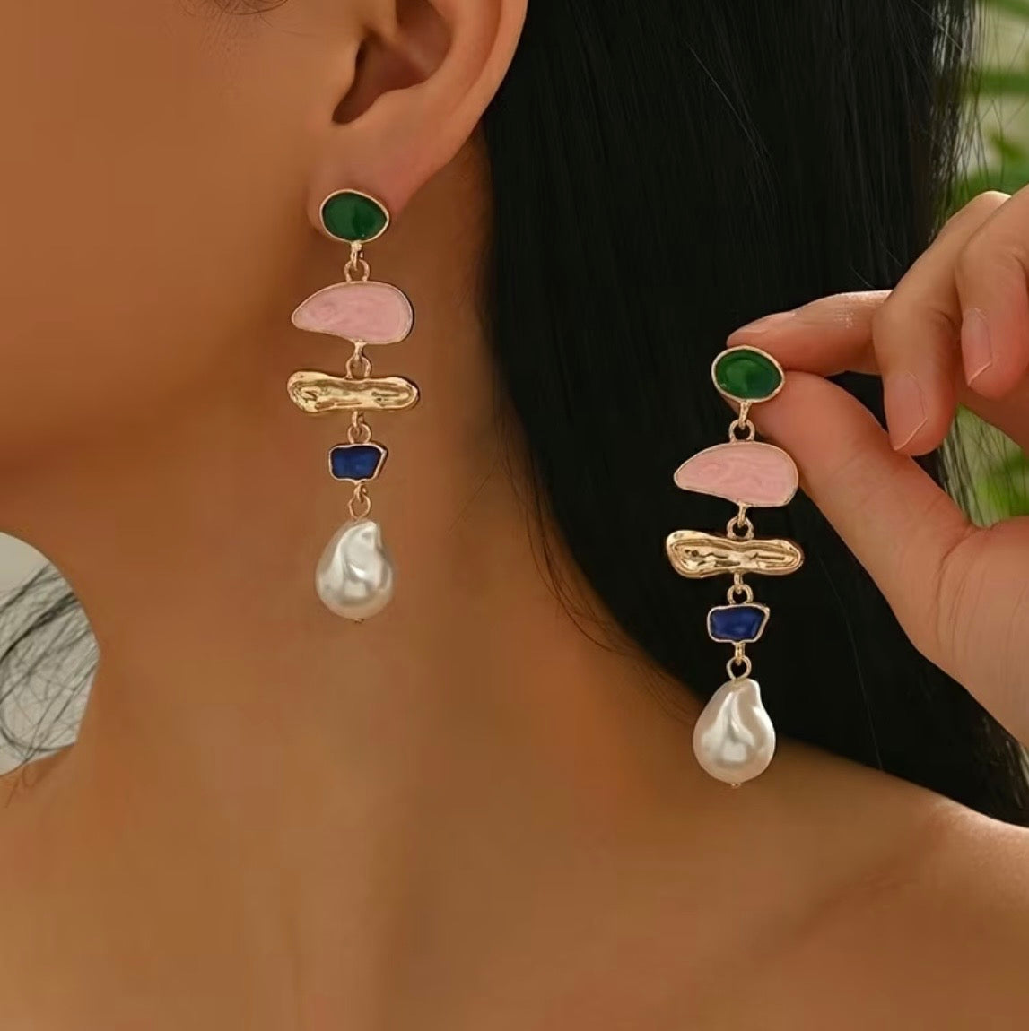 Colour Pop Faux Pearl Drop Earrings